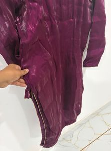 Elegant wine Silk Kurta set 💕
