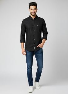 Red Tape Black Button-Down Shirt