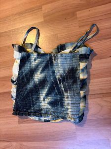 Tie-Dye Ruched Bustier Top