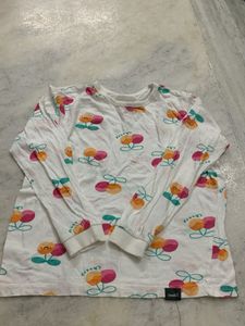 Cute Veggie Print Long Sleeve Tops (2 Pcs)