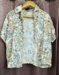 Printed Cropped Shirt