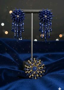 Elegant Blue Beaded Jewelry Set
