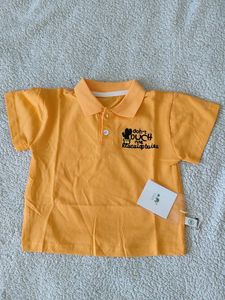 Cute Orange Polo Shirt with Cactus Design