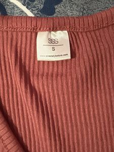 Ribbed V-Neck Cropped Top
