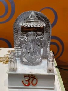 Crystal Ganesha Idol with Om Symbol