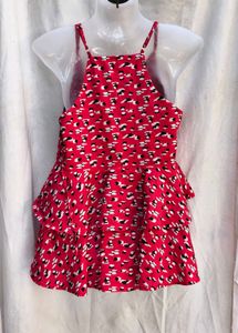 242610. Red Animal Print Top