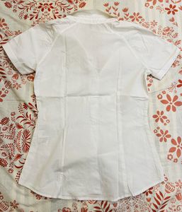 Classic White Short Sleeve Button-Up Shirt