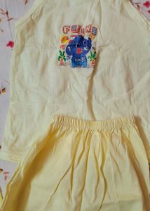 Cute Yellow Baby Romper with Animal Print