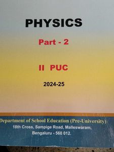 physics part 1 and 2 textbooks for second PUC