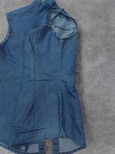 Price Dropped : Sleeveless Denim Tunic Top