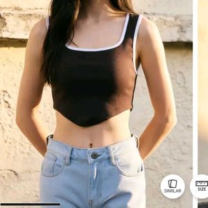 Ribbed Brown Cropped Tank Top