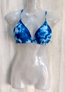 I. Blue Tie-Dye Bikini Top