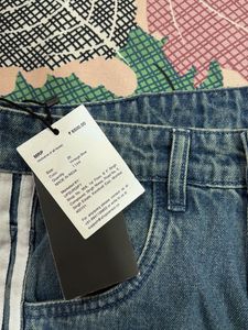 Blue Leg wide baggy jeans with Side Stripes
