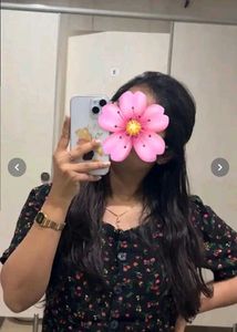 Cute Black Floral Tie-Front Crop Top