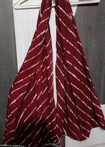 wine red Striped with silver border Scarf