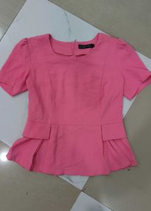 Chic Pink Peplum Top