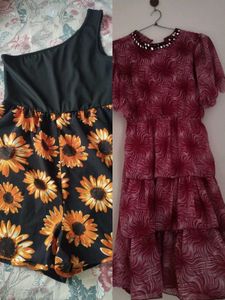 Cute Sunflower Romper & Tiered Dress