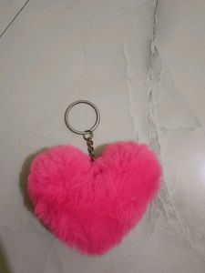Pink heart keychain