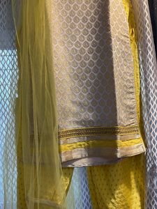 Yellow Kurti Three Piece Set