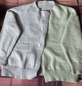 Two-Tone Buttoned Cardigan