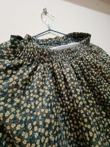 Vintage Floral Print Midi Skirt