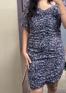 Floral Ruched Mini Dress