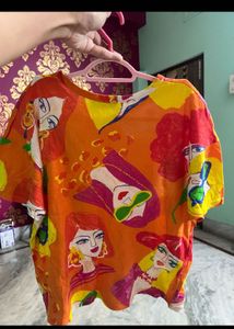 ZARA Vibrant Artistic Face Print T-Shirt
