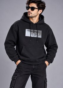 Black  Balvin Graphic Hoodie