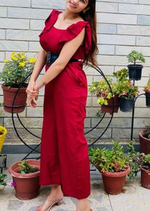 Stylish Red Jumpsuit