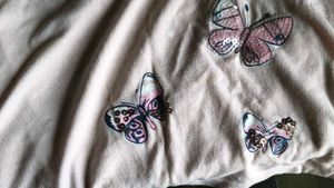 Pink Butterfly Graphic T-Shirt with sequins work