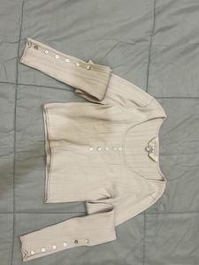 Ribbed Button-Up Crop Top