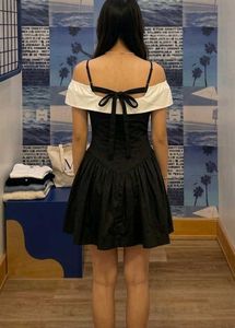 y2k Chic Off-Shoulder Bow Mini Dress
