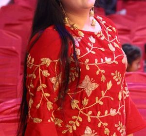 Embroidered Red Kurta  velvet  ⚠️