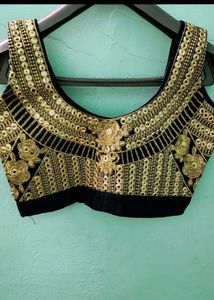 Embroidered Velvet Blouse