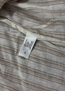 Striped Linen Blend Button-Up Shirt