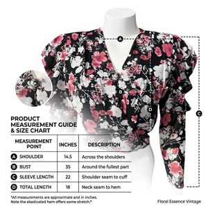 Floral Puff Sleeve V-Neck Crop Top