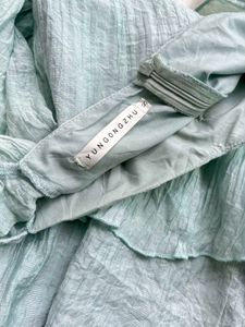 Mint Green Tiered Puff Sleeve Dress
