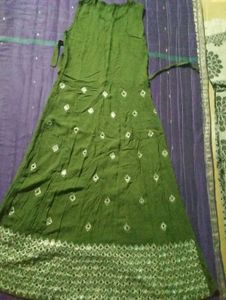 Elegant Olive Green Ethnic Gown