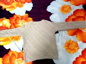 Beige Cable Knit Sweater
