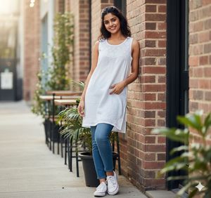 Pretty white Handwork Chikankari kurti