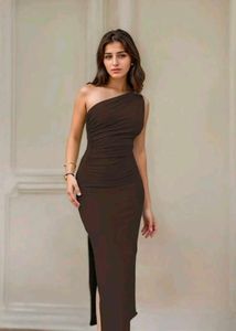 Chic One Shoulder Ruched Maxi Dress