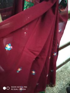 FESTIVAL DISCOUNT UNIQUE Design Hand Embroidered Georgette Saree