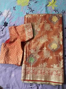 Beautiful Banarasi papersilkSaree with Blouse