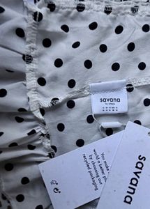 Polka Dot Ruffle Halter Top