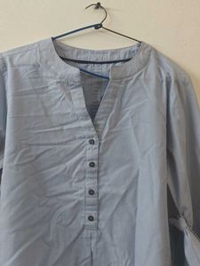 Light Blue Bell Sleeve Top