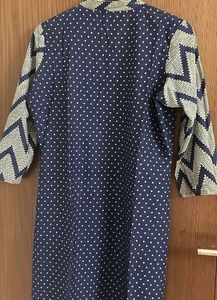 Navy Blue Polka Dot Kurta