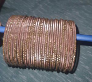 Elegant Rose Gold Bangles with Embellishment