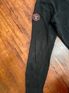 Men's Black Half-Zip Pullover Sweater