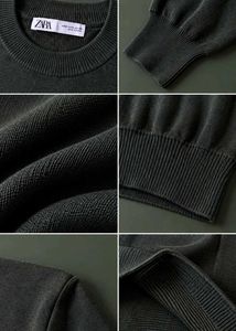 DARK OLIVE GREEN OVERSIZED BALLOON SLEEVE SWEATER