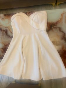 Cream Strapless Mini Dress